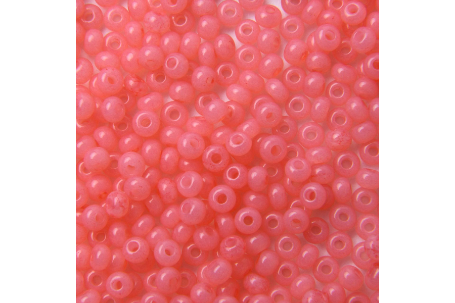 Бісер Preciosa 02191 №10 алебастр сольгель рожевий темний 2,3 мм