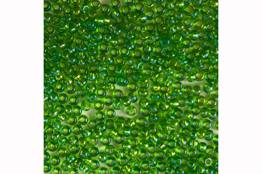 Бісер Preciosa 51430 №10 прозорий райдуга салатовий яскравий 2,3 мм