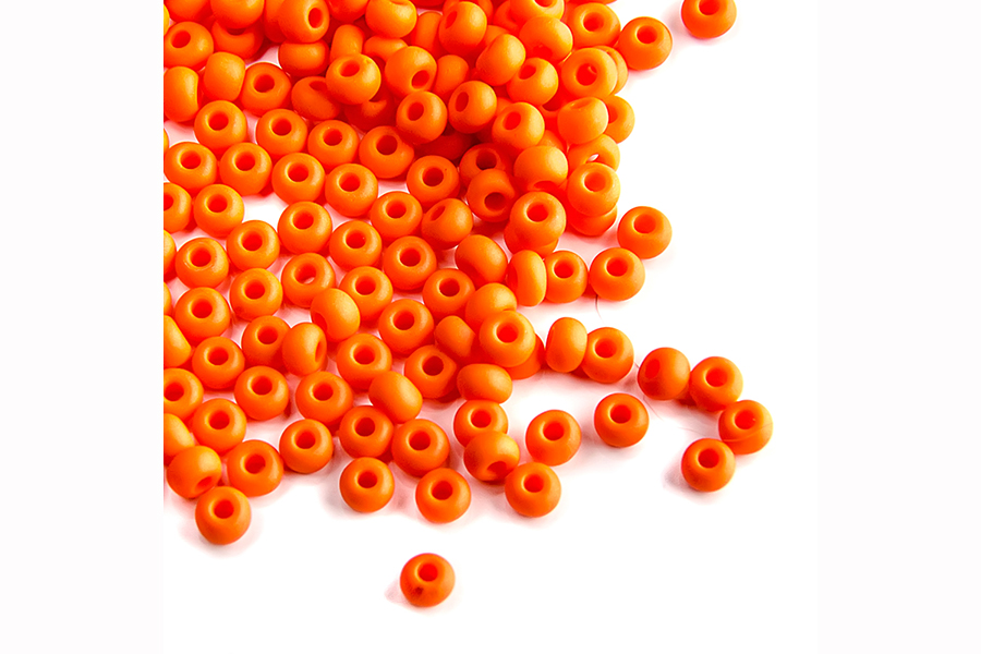 Бісер Preciosa 93140/1-5 №10 непрозорий матовий оранжевий 2,3 мм