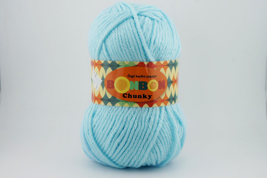 Пряжа NAKO Bonbon chunky акрил 100% блакитний блідий 135м(100гр) 98694