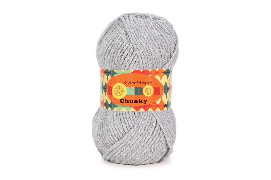 Пряжа NAKO Bonbon chunky акрил 100% сірий 135м(100гр) 98233
