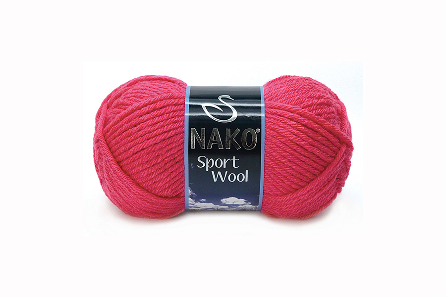 Пряжа NAKO Sport wool вовна 25%, акрил 75% фуксія 120м(100гр) 10116