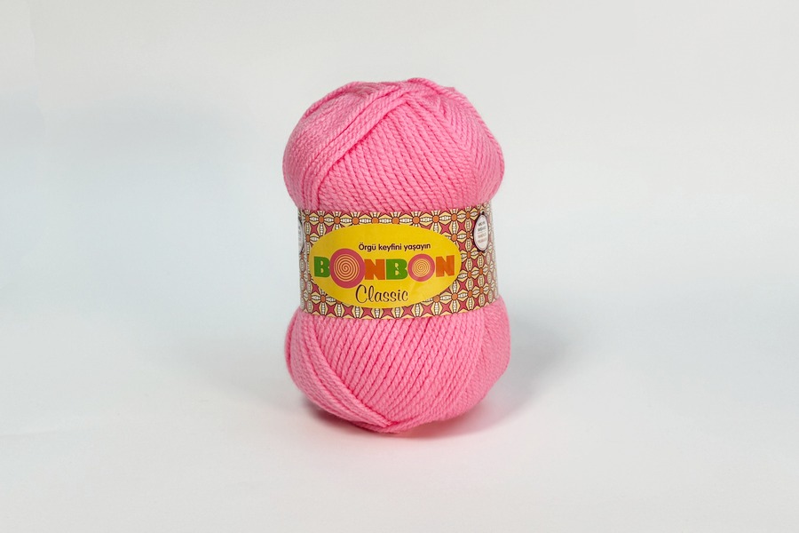 Пряжа NAKO Bonbon Classic акрил 100% рожевий яскравий 200м(100гр) 98239