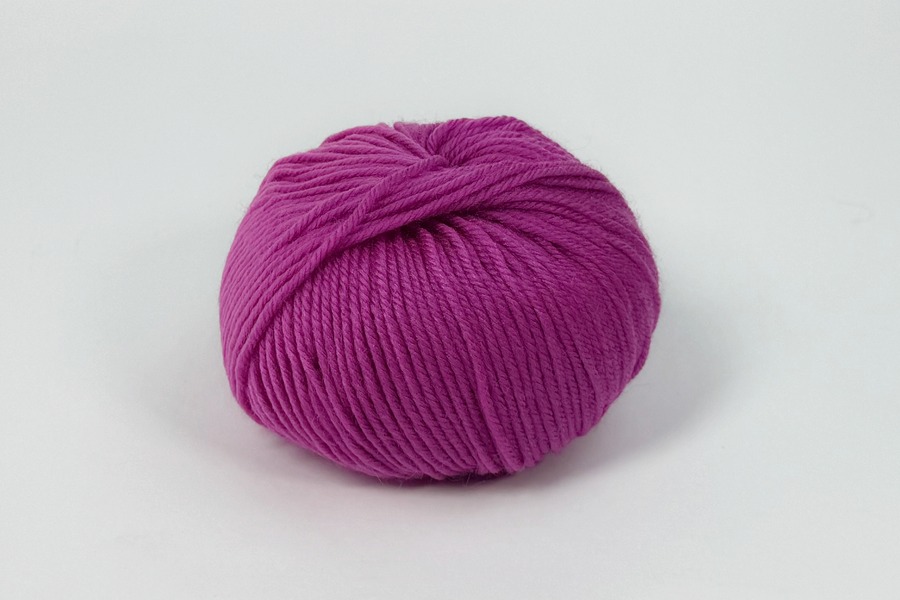 Пряжа Кашемірова вовна 93%, поліамід 7% фуксія бузкова 90м(50гр)