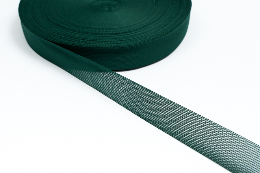 Тасьма 32 мм в'язана зелений темний