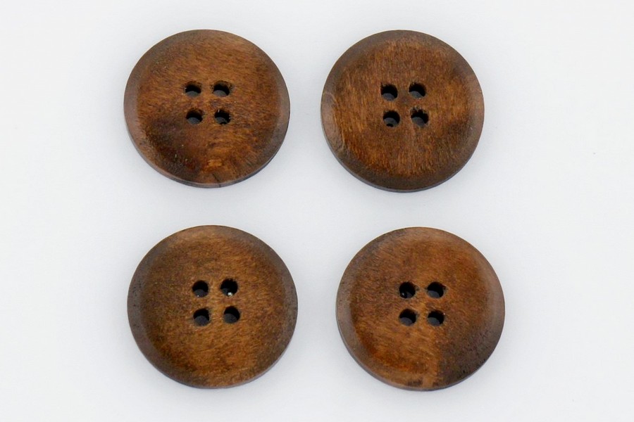 Гудзик 28 мм Mertbutton 4 отвори під дерево коричневий