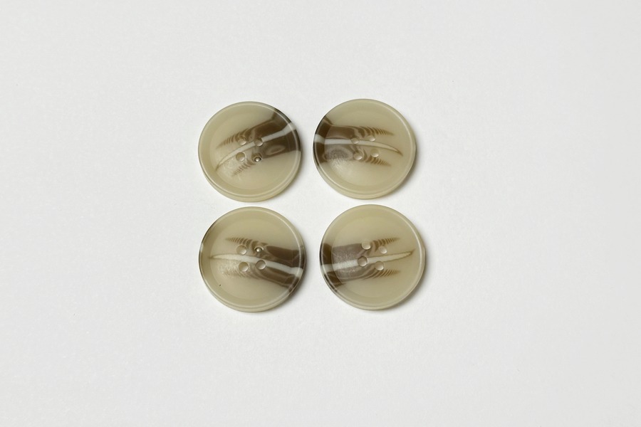 Гудзик Mertbutton класичний бежевий сірий 25 мм 4 отвори