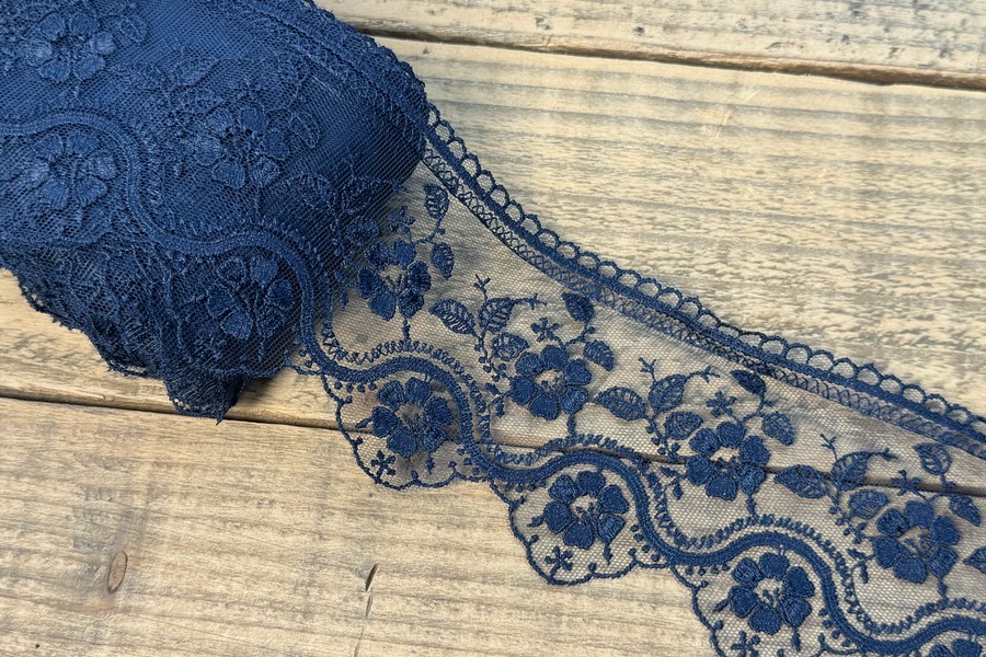 Мереживо блюмарин 90 мм SinemBro синій темний 8BE1111-90-0158