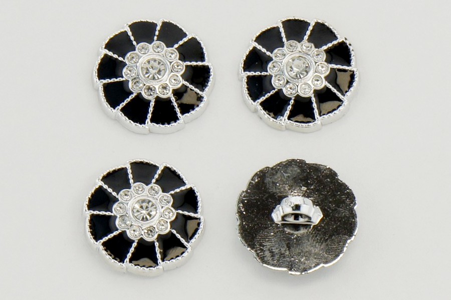 Гудзик на ніжці 25 мм Mertbutton металізований чорний КМ-04 KM-04-02-40-000/nik