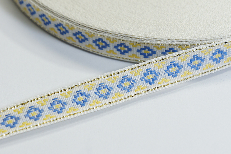 Тасьма 10 мм з люрексом білий 2В140-38-595/124з