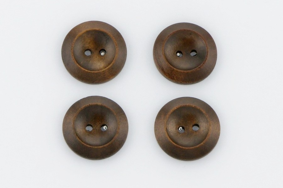 Гудзик 25 мм Mertbutton 2 отвори під дерево коричневий