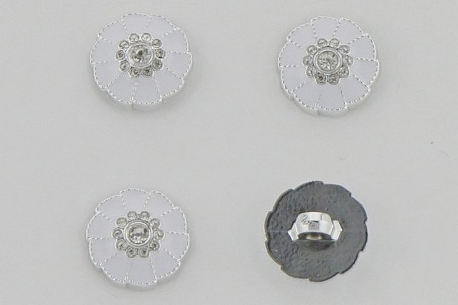 Гудзик на ніжці 18 мм Mertbutton металізований білий КМ-04 KM-04-04-28-999/nik