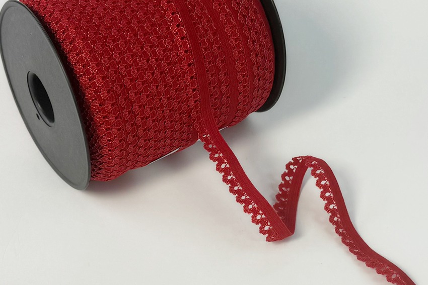 Тасьма еластична 15 мм Mertbutton декоративна червоний