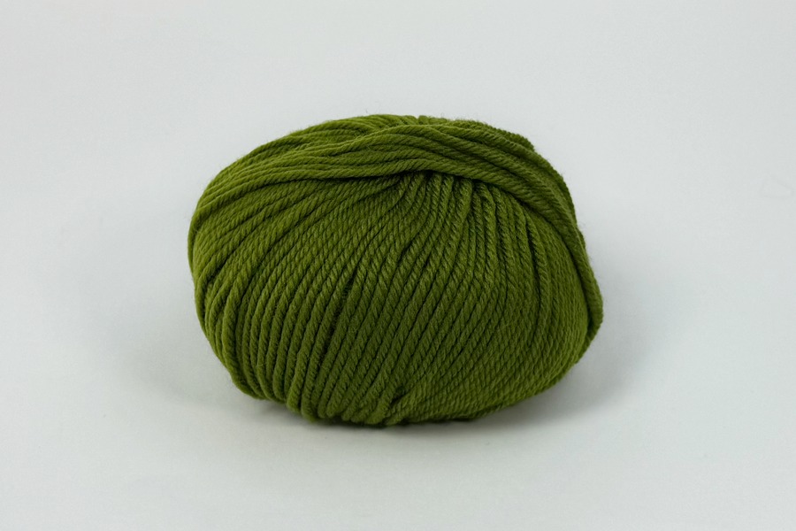 Пряжа Кашемірова вовна 93%, поліамід 7% зелений темний 90м(50гр)