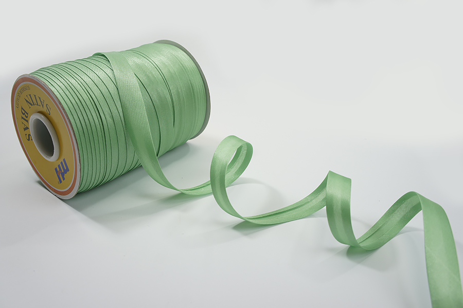 Бейка 16 мм MH сатинова (атласна), підвернута м'ятний