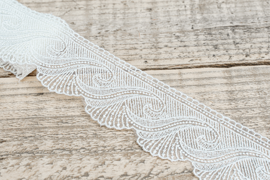 Мереживо органза 70 мм білий 2801-70-9999