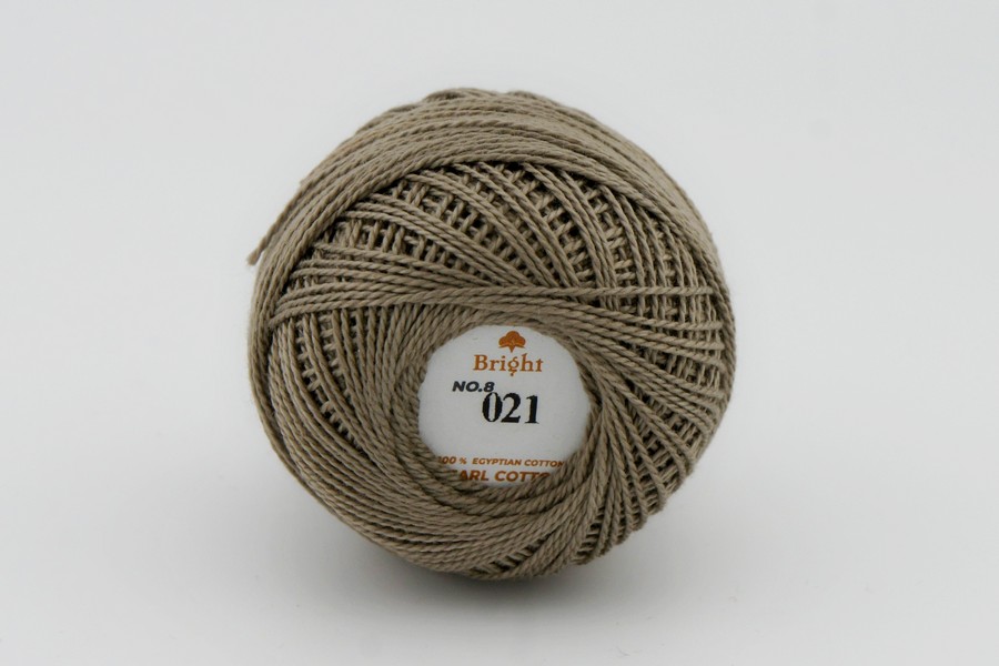 Ірис нитки Bright бавовна 100% бежевий сірий світлий 80м(10гр) 0021