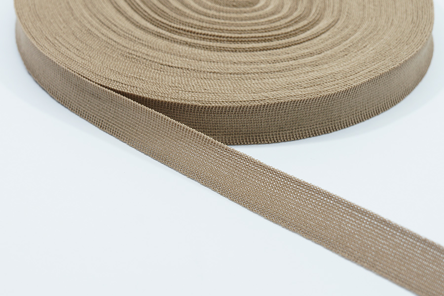 Тасьма 18 мм в'язана бежевий золотистий