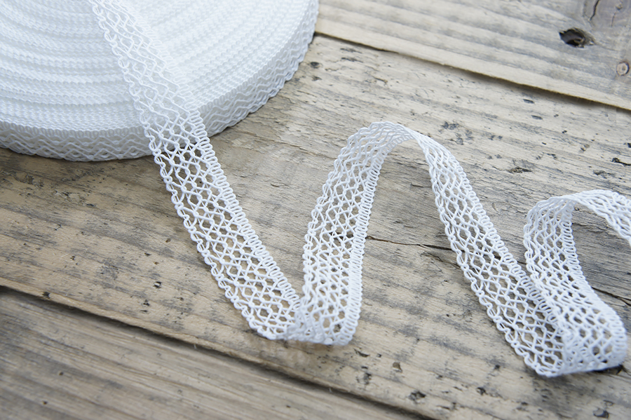 Мереживо бавовна 20 мм Лента білий