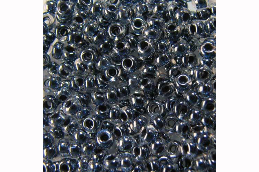 Бісер Preciosa 38149 №10 прозорий фарбована серединка синій сірий 2,3 мм