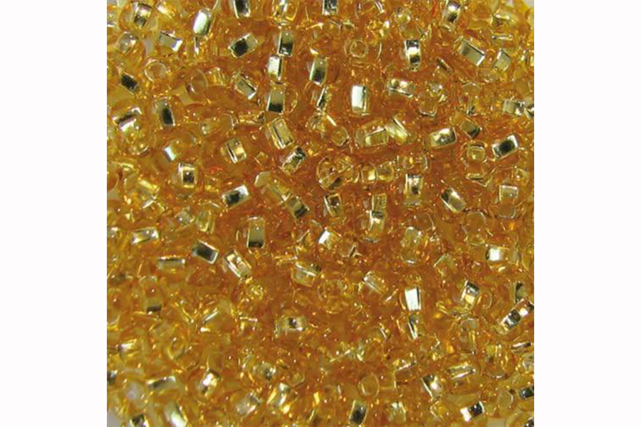 Бісер Preciosa 17020 №10 прозорий срібляста серединка золото 2,3 мм