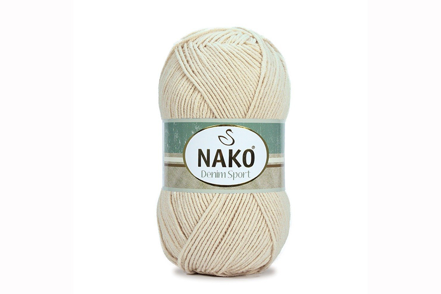 Пряжа NAKO Denim sport бавовна 60%, акрил 40% рожевий молочний 265м(100гр) 10889
