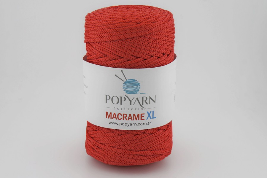 Пряжа POPYARN Macrame XL шнур поліпропілен 100% червоний 125м(250гр) 430