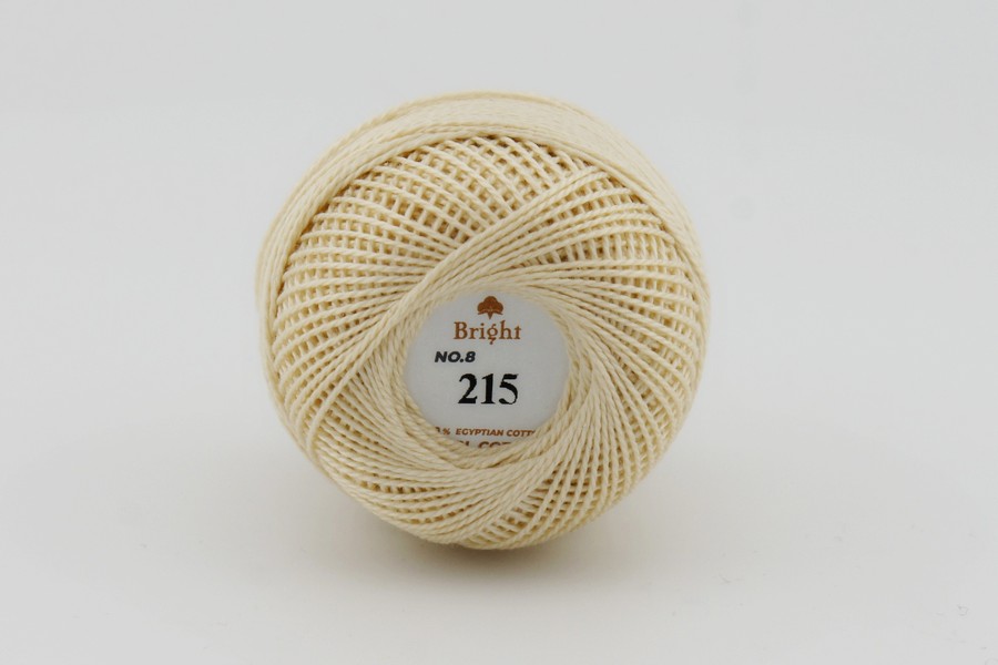 Ірис нитки Bright бавовна 100% молочний топлений 80м(10гр) 0215