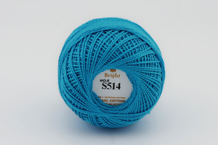 Ірис нитки Bright бавовна 100% блакитний бірюзовий темний 80м(10гр) S514