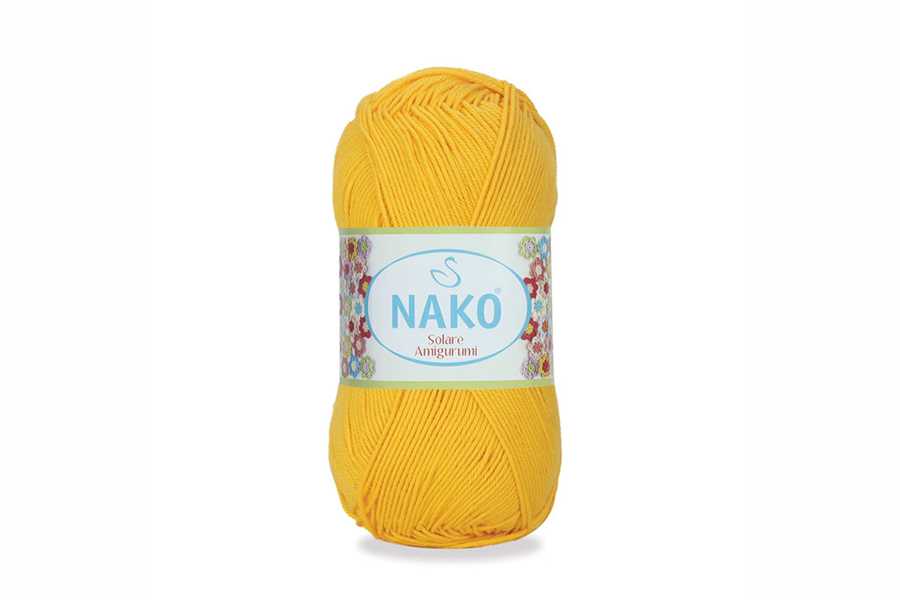 Пряжа NAKO Solare amigurumi бавовна 100% жовтий канарейковий 270м(100гр) 06949