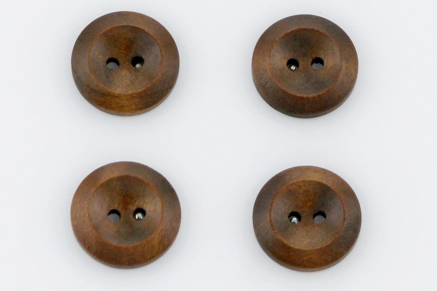 Гудзик 20 мм Mertbutton 2 отвори під дерево коричневий