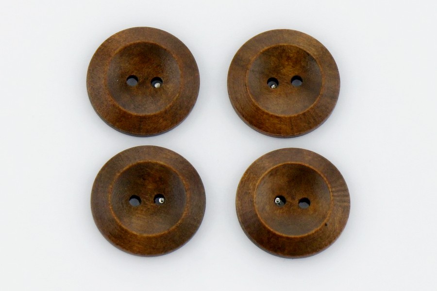 Гудзик 28 мм Mertbutton 2 отвори під дерево коричневий