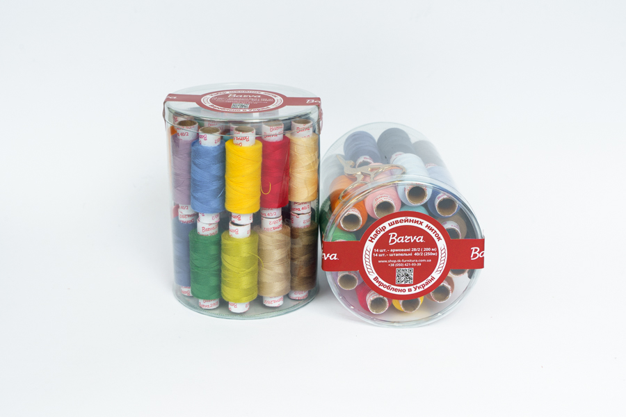 Набір ниток швейних Barva набір поліестер 100% №40/2, 28/2