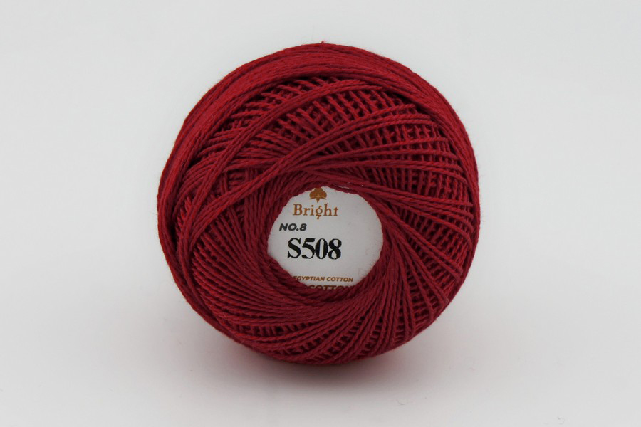 Ірис нитки Bright бавовна 100% червоний 80м(10гр) S508