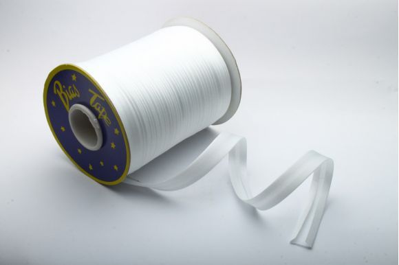 Бейка 16 мм MH сатинова (атласна), підвернута білий