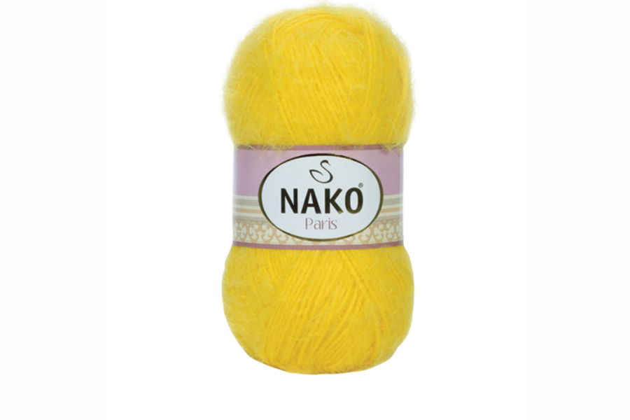 Пряжа NAKO Paris акрил 40%, поліамід 60% жовтий яскравий 245м(100гр) 11872