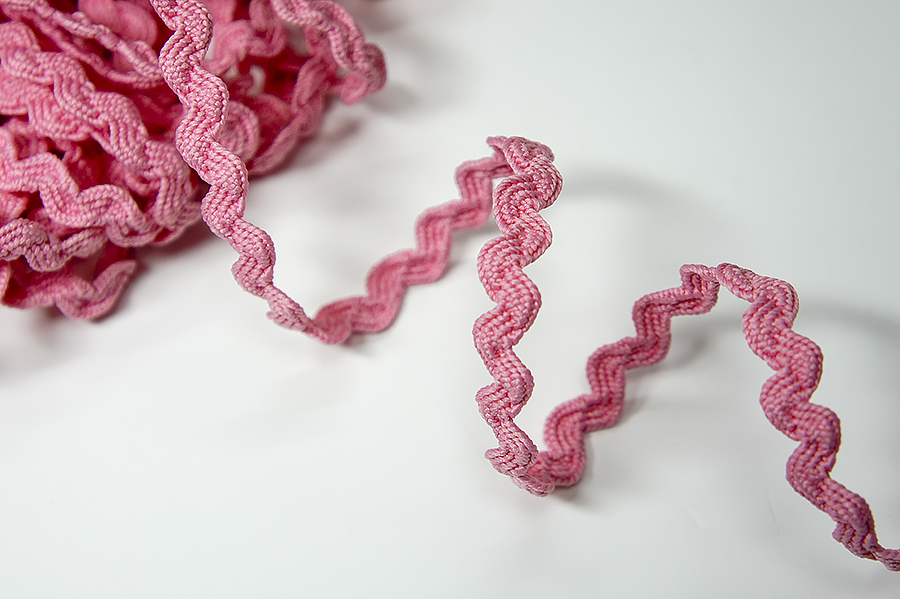 Тасьма в'юнок (хвилька) 6 мм Лента рожевий