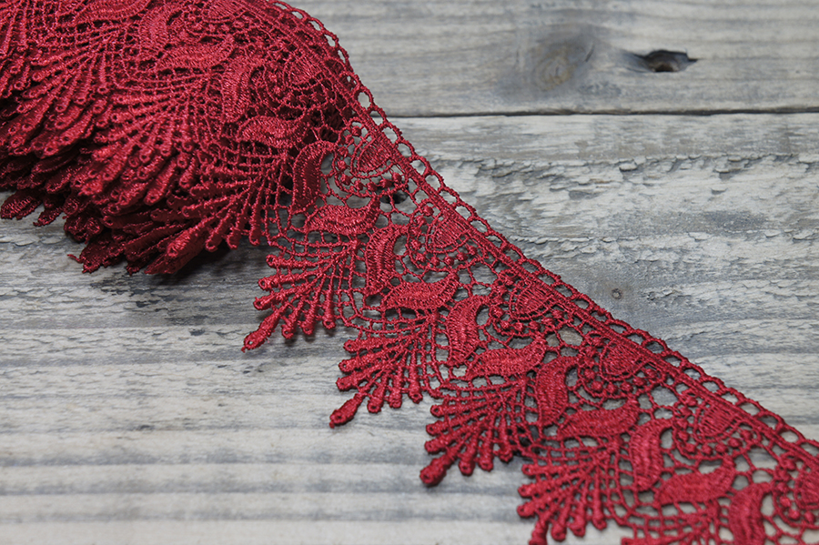 Мереживо гіпюр 70 мм SinemBro червоний 4G4230-70-1324