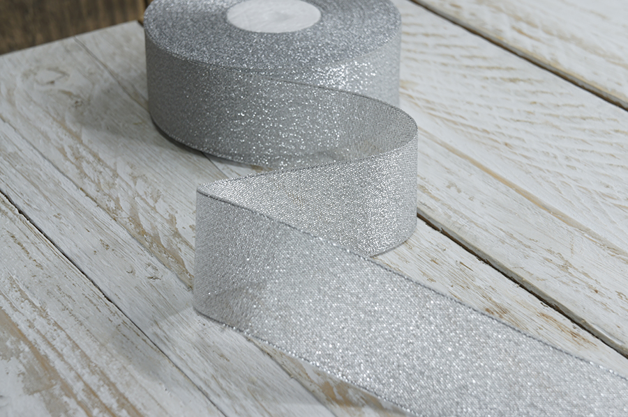 Стрічка люрекс 36 мм MH срібло 6106-0014-silver-МН