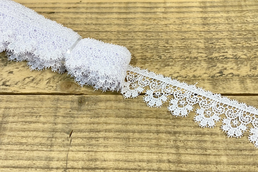 Мереживо гіпюр 35 мм SinemBro білий 4G4067-35-white