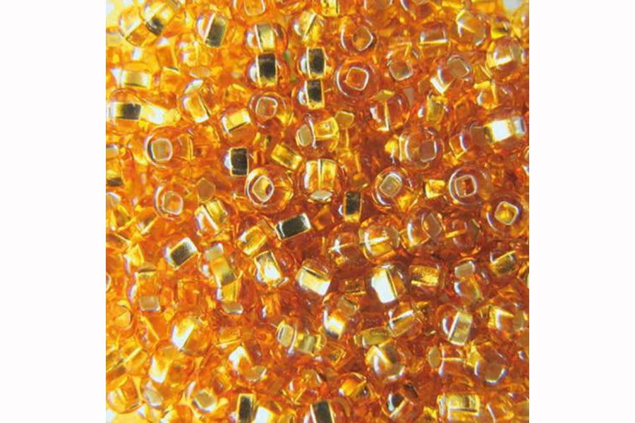 Бісер Preciosa 17070 №10 прозорий срібляста серединка золотистий 2,3 мм