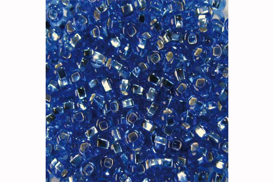 Бісер Preciosa 37030 №10 прозорий срібляста серединка електрик фіолетовий 2,3 мм