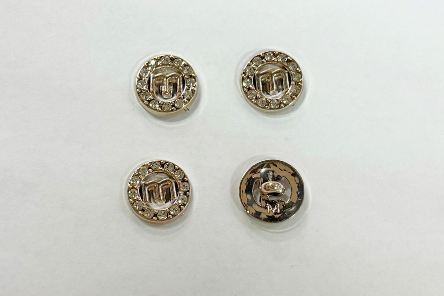 Гудзик на ніжці 17 мм Mertbutton металізований золото BR-663-28-gold