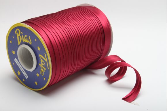 Бейка 16 мм MH сатинова (атласна), підвернута малиновий