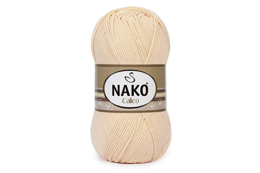 Пряжа NAKO Calico бавовна 50%, акрил 50% персиковий блідий 245м(100гр)