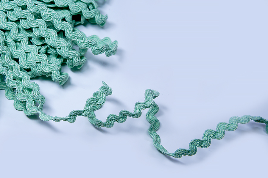 Тасьма в'юнок (хвилька) 9 мм Лента м'ятний яскравий