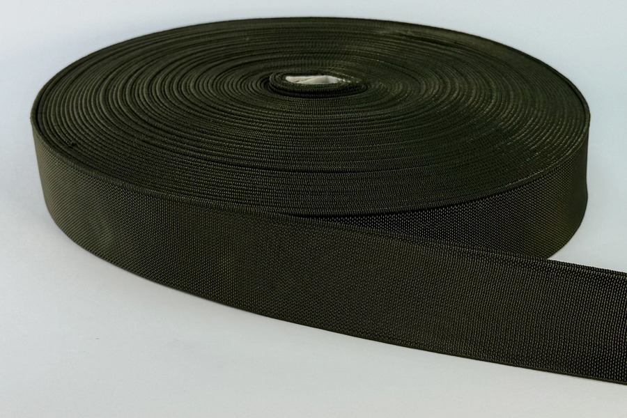 Тасьма еластична 40 мм ткана ПА болотний темний