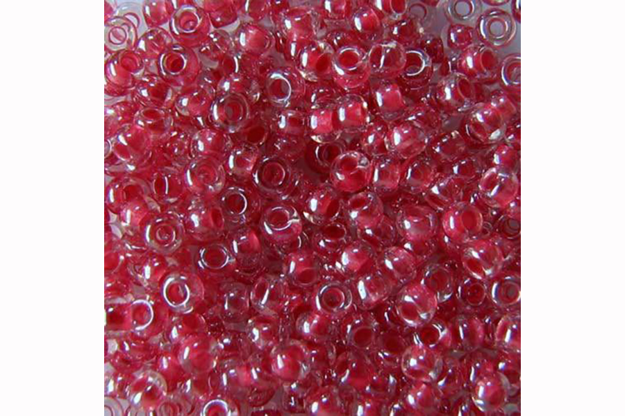 Бісер Preciosa 38198 №10 прозорий фарбована серединка рожевий темний 2,3 мм