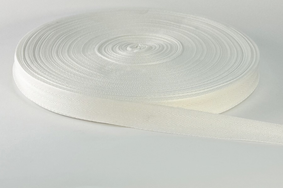 Стрічка кіперна 25 мм ушкова білий