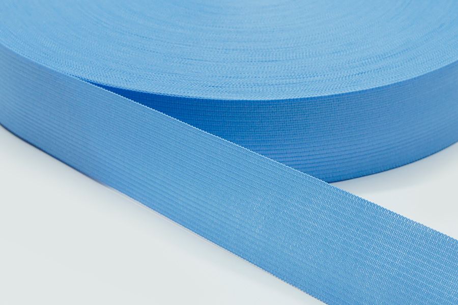 Тасьма 32 мм в'язана волошковий світлий